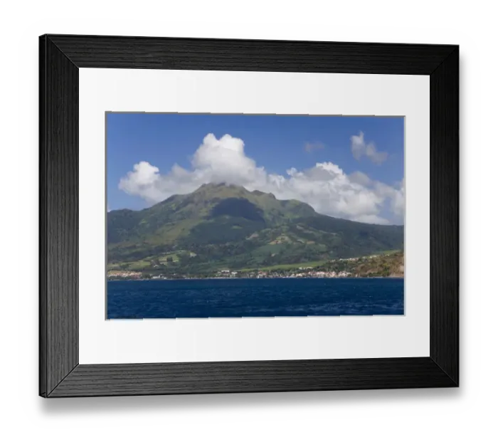 Framed Print : MARTINIQUE. French Antilles. West Indies. Town of St. Pierre at foot of 1397 meter Montange Pelee Framed Print : MARTINIQUE. French Antilles. West Indies. Town of St. Pierre at foot of 1397 meter Montange Pelee