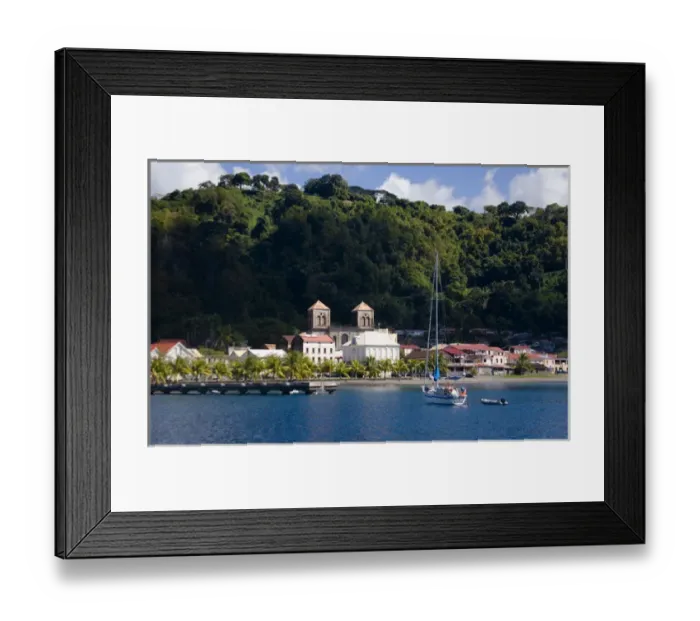 Framed Print : MARTINIQUE. French Antilles. West Indies. View of portion of town of St. Pierre from harbor Framed Print : MARTINIQUE. French Antilles. West Indies. View of portion of town of St. Pierre from harbor