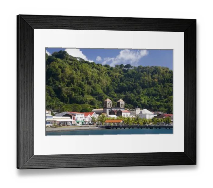Framed Print : MARTINIQUE. French Antilles. West Indies. View of portion of town of St. Pierre from harbor Framed Print : MARTINIQUE. French Antilles. West Indies. View of portion of town of St. Pierre from harbor