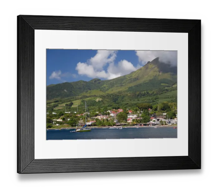 Framed Print : MARTINIQUE. French Antilles. West Indies. Town of St. Pierre at foot of 1397 meter Montange Pelee Framed Print : MARTINIQUE. French Antilles. West Indies. Town of St. Pierre at foot of 1397 meter Montange Pelee