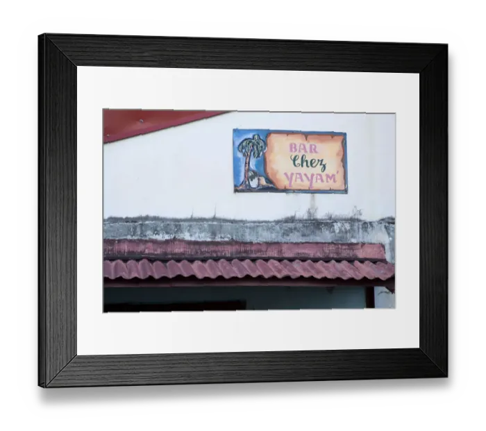 Framed Print : MARTINIQUE. French Antilles. West Indies. Sign at Bar Chez Yayam in St. Pierre Framed Print : MARTINIQUE. French Antilles. West Indies. Sign at Bar Chez Yayam in St. Pierre