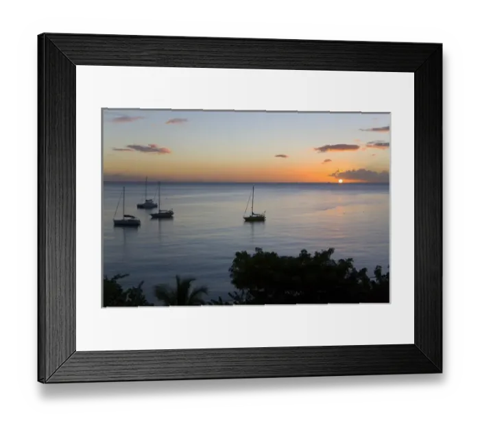 Framed Print : MARTINIQUE. French Antilles. West Indies. View of sunset & Caribbean Sea from historic Framed Print : MARTINIQUE. French Antilles. West Indies. View of sunset & Caribbean Sea from historic