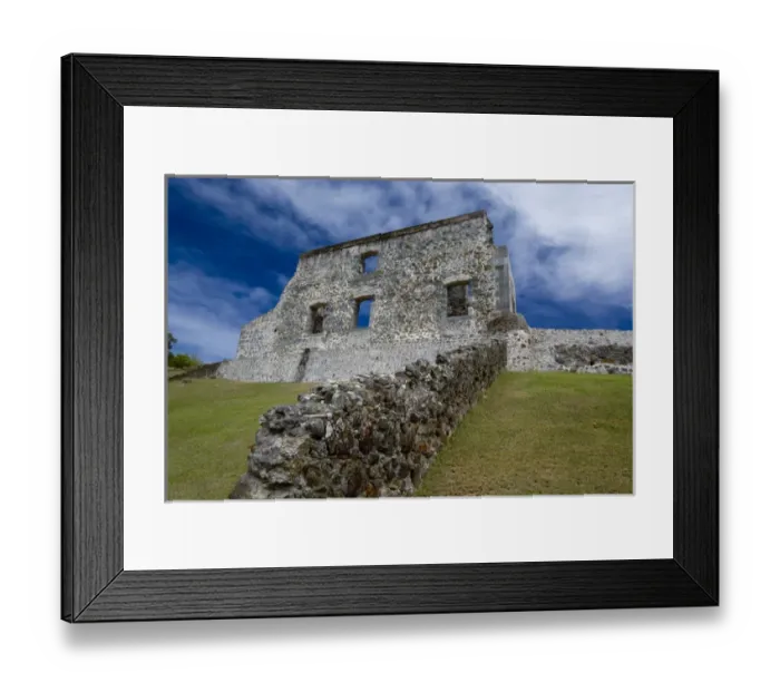 Framed Print : MARTINIQUE. French Antilles. West Indies. Ruins at Chateau Dubuc on the Caravelle Peninsula