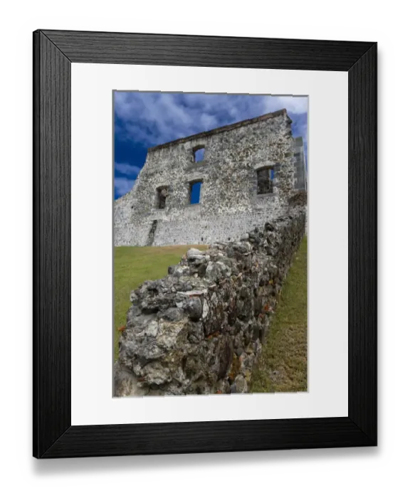 Framed Print : MARTINIQUE. French Antilles. West Indies. Ruins at Chateau Dubuc on the Caravelle Peninsula