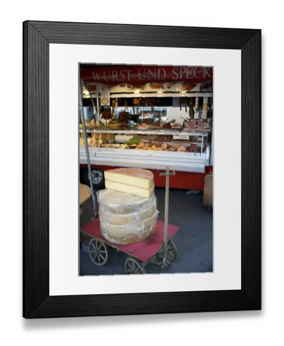 Framed Print : Europe, Austria, Salzburg Stadt, Salzburg, outdoor market selling meat, cheese Framed Print : Europe, Austria, Salzburg Stadt, Salzburg, outdoor market selling meat, cheese