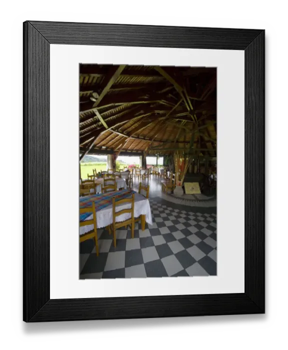 Framed Print : MARTINIQUE. French Antilles. West Indies. St. Pierre. Open-air restaurant on grounds Framed Print : MARTINIQUE. French Antilles. West Indies. St. Pierre. Open-air restaurant on grounds