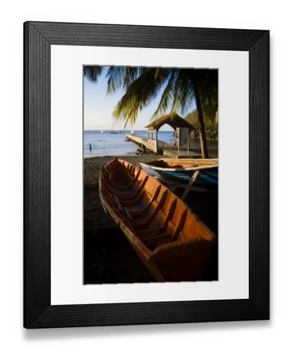 Framed Print : MARTINIQUE. French Antilles. West Indies. Fishing boat on beach at Anse Dufour