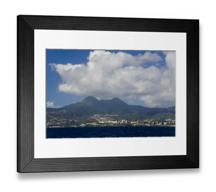 Framed Print : MARTINIQUE. French Antilles. West Indies. City of Fort-de-France below Pitons du Framed Print : MARTINIQUE. French Antilles. West Indies. City of Fort-de-France below Pitons du