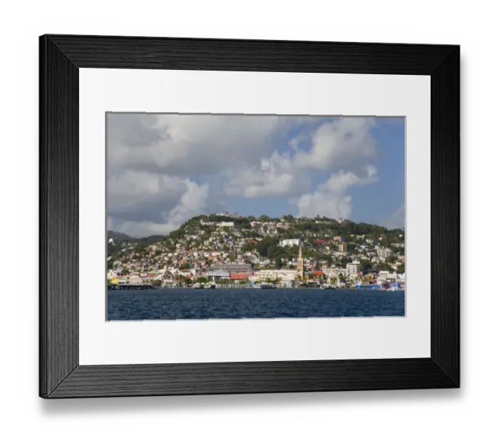 Framed Print : MARTINIQUE. French Antilles. West Indies. City of Fort-de-France below cumulus clouds Framed Print : MARTINIQUE. French Antilles. West Indies. City of Fort-de-France below cumulus clouds