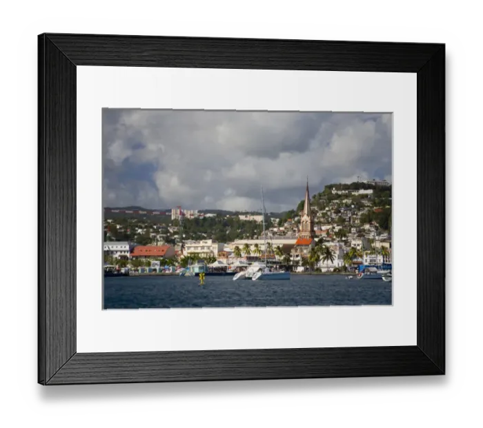 Framed Print : MARTINIQUE. French Antilles. West Indies. City of Fort-de-France below cumulus clouds Framed Print : MARTINIQUE. French Antilles. West Indies. City of Fort-de-France below cumulus clouds