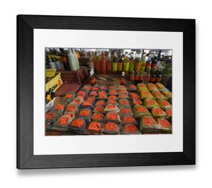 Framed Print : MARTINIQUE. French Antilles. West Indies. Fort-de-France. Spices, syrups, & sauces Framed Print : MARTINIQUE. French Antilles. West Indies. Fort-de-France. Spices, syrups, & sauces