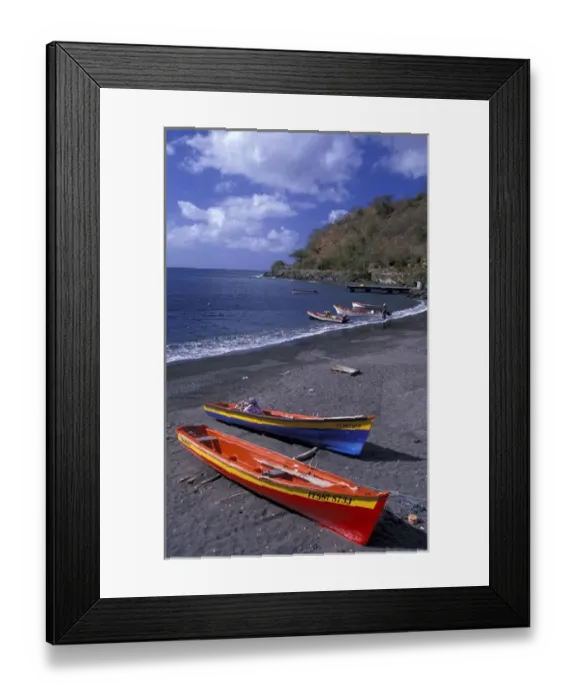 Framed Print : Caribbean, French West Indies, Martinique; Le Precheur Gommier fishing Framed Print : Caribbean, French West Indies, Martinique; Le Precheur Gommier fishing