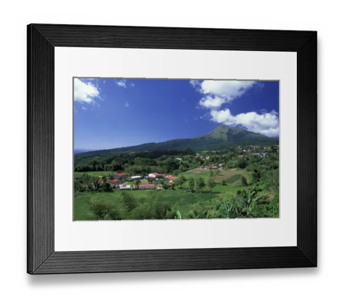 Framed Print : Caribbean, French West Indies, Martinique, Morne Rouge. View from towns panorama