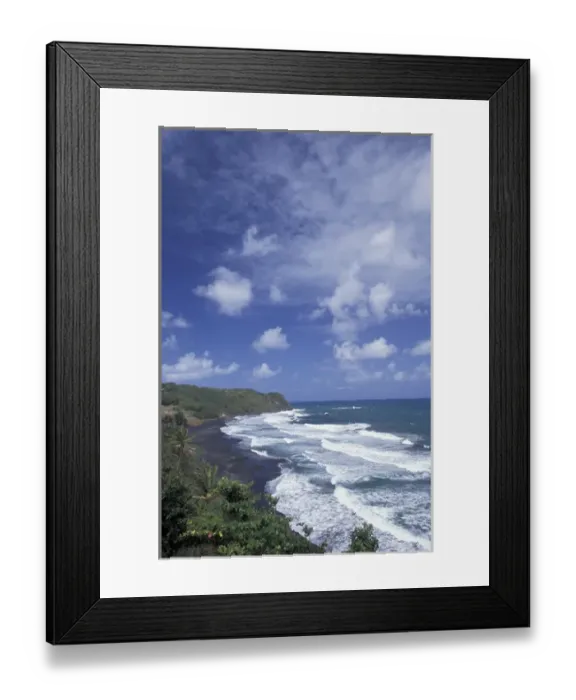 Framed Print : Caribbean, French West Indies, Martinique Le Lorrain; beach view