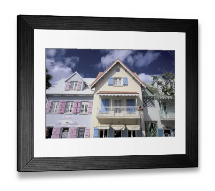 Framed Print : Caribbean, French West Indies, Martinique Pointe Du Bout; tourist and resort shops Framed Print : Caribbean, French West Indies, Martinique Pointe Du Bout; tourist and resort shops