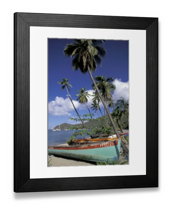 Framed Print : Caribbean, French West Indies, Martinique Grande Anse; fishing boats Framed Print : Caribbean, French West Indies, Martinique Grande Anse; fishing boats