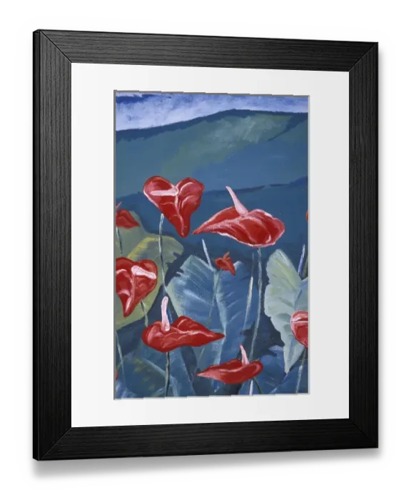 Framed Print : Caribbean, French West Indies, Martinique Jardin de Balata; Anthurium (Anthurium Framed Print : Caribbean, French West Indies, Martinique Jardin de Balata; Anthurium (Anthurium