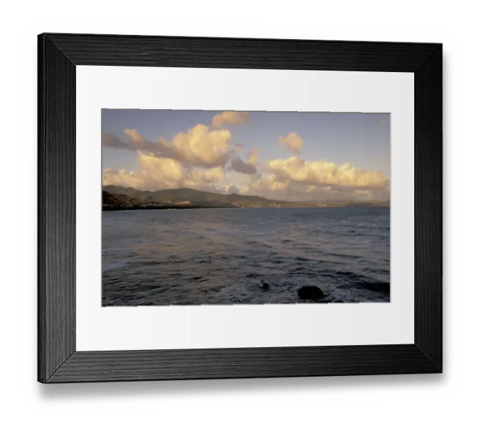 Framed Print : Caribbean, French West Indies, Martinique Le Diamant; Grande Anse du Diamant, sunset Framed Print : Caribbean, French West Indies, Martinique Le Diamant; Grande Anse du Diamant, sunset