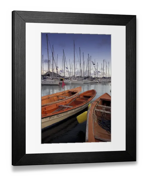 Framed Print : Caribbean, French West Indies, Martinique; Le Marin Town marina Framed Print : Caribbean, French West Indies, Martinique; Le Marin Town marina
