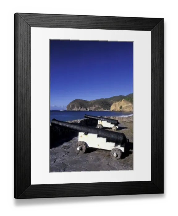 Framed Print : Caribbean, Montserrat, Carrs Bay. Old Island Fort