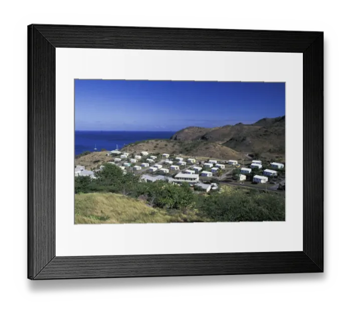Framed Print : Caribbean, Montserrat, Davy Hill. New residences Framed Print : Caribbean, Montserrat, Davy Hill. New residences