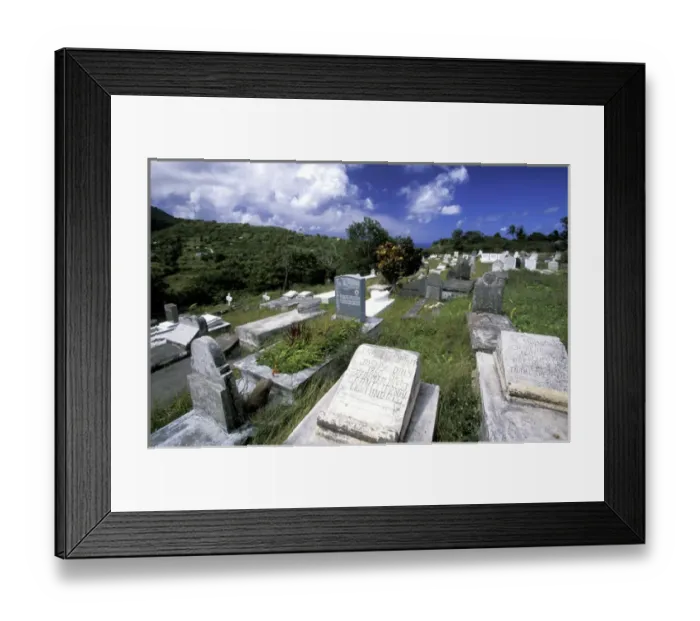 Framed Print : Caribbean, Montserrat, St. John s. Town cemetery Framed Print : Caribbean, Montserrat, St. John s. Town cemetery