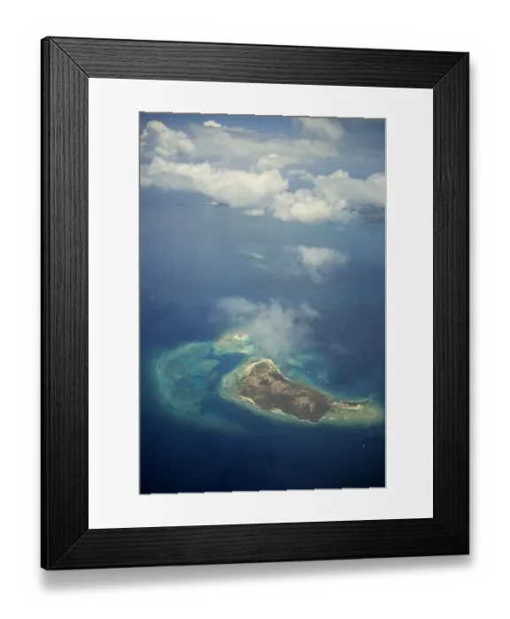 Framed Print : Caribbean: Puerto Rico, aerial view East of Puerto Rico of Culebrita Island