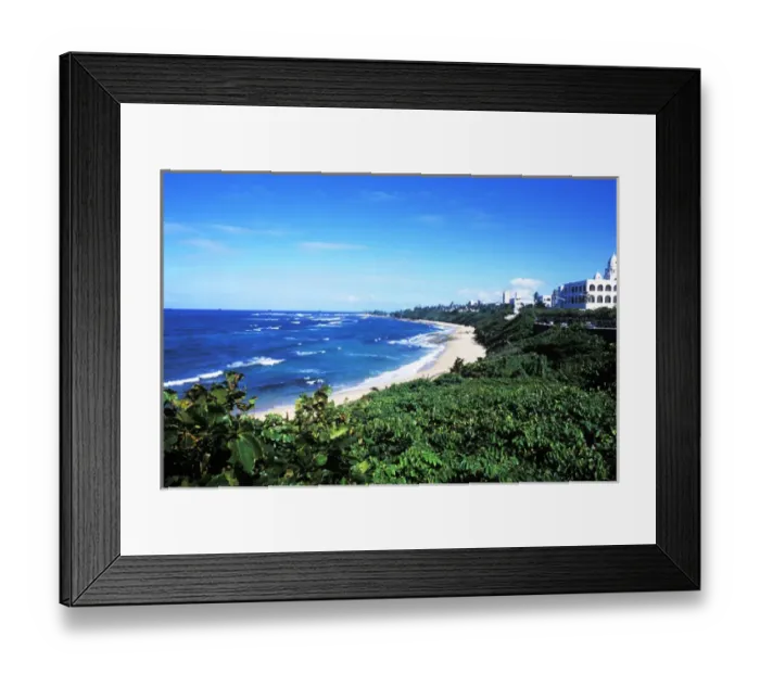 Framed Print : Beautiful beaches at Puerto De Tierra in Old San Juan, Puerto Rico