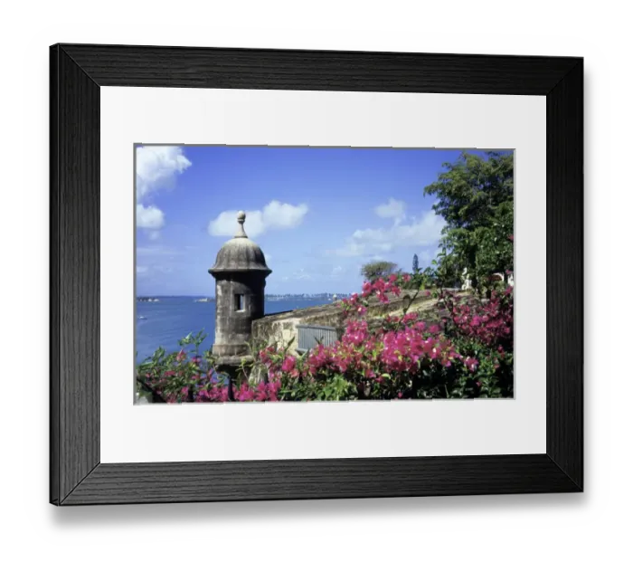Framed Print : Caribbean, USA, Puerto Rico, Old San Juan. Old city walls
