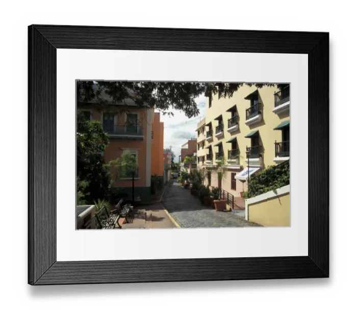 Framed Print : Caribbean, USA, Puerto Rico, Old San Juan. Street scene Framed Print : Caribbean, USA, Puerto Rico, Old San Juan. Street scene