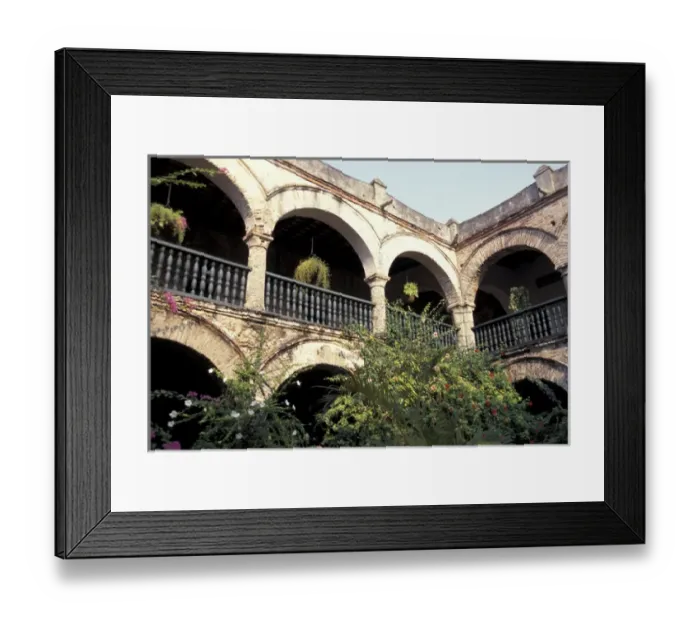 Framed Print : CARIBBEAN, Puerto Rico, Balcony with flowers and trees