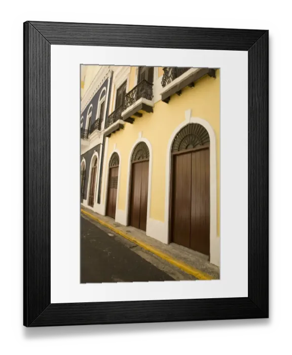 Framed Print : Caribbean, Puerto Rico, Old San Juan. Traditional architecture with arched doors Framed Print : Caribbean, Puerto Rico, Old San Juan. Traditional architecture with arched doors