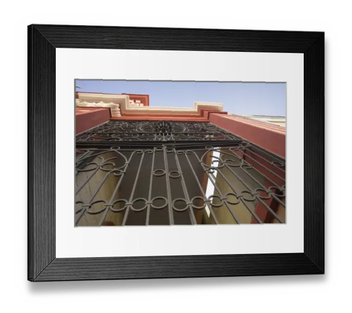 Framed Print : United States, Puerto Rico, Ponce. Traditional colonial architecture with wrought-iron gate Framed Print : United States, Puerto Rico, Ponce. Traditional colonial architecture with wrought-iron gate