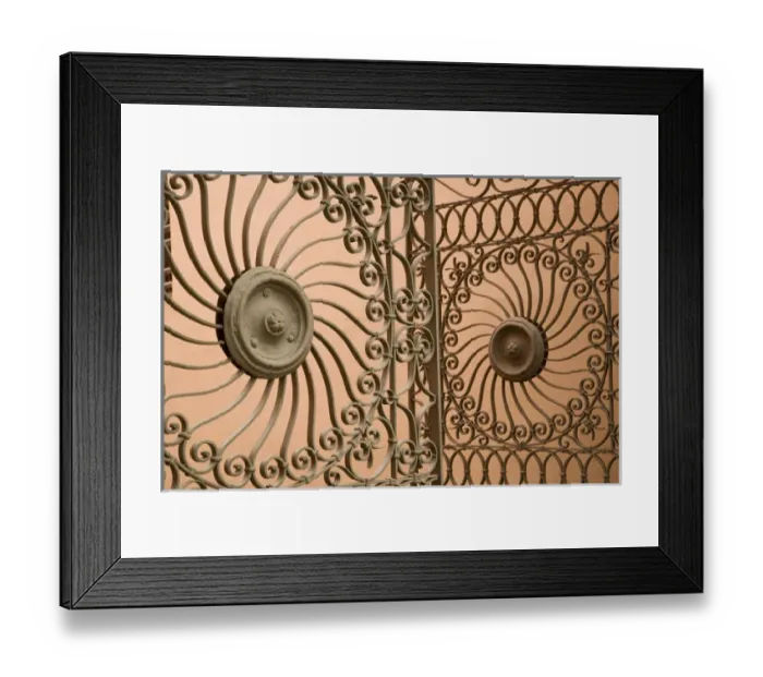 Framed Print : United States, Puerto Rico, Ponce. Wrought-iron grill; traditional colonial architecture
