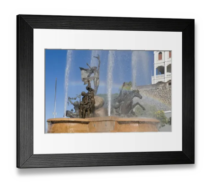 Framed Print : North America; Caribbean; Puerto Rico; San Juan. Raices fountain by sculptor Luis