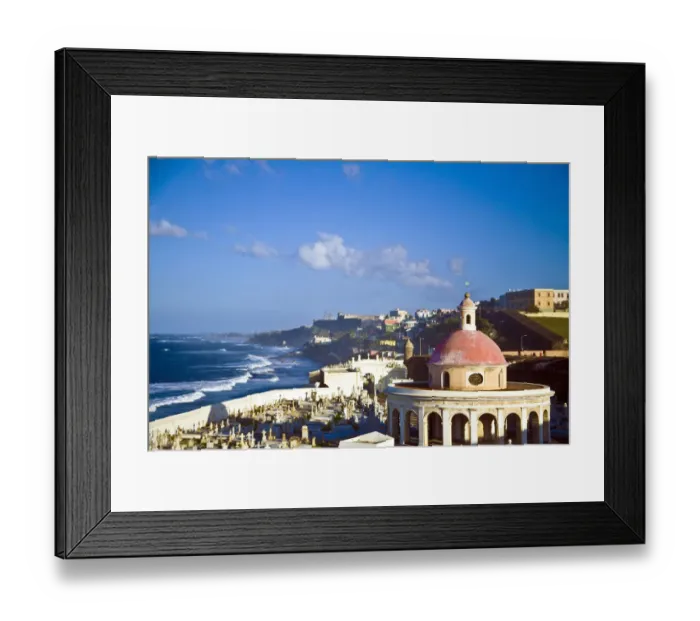 Framed Print : Cemetery and La Perla from El Morro fortress. Old San Juan. Puerto Rico Framed Print : Cemetery and La Perla from El Morro fortress. Old San Juan. Puerto Rico