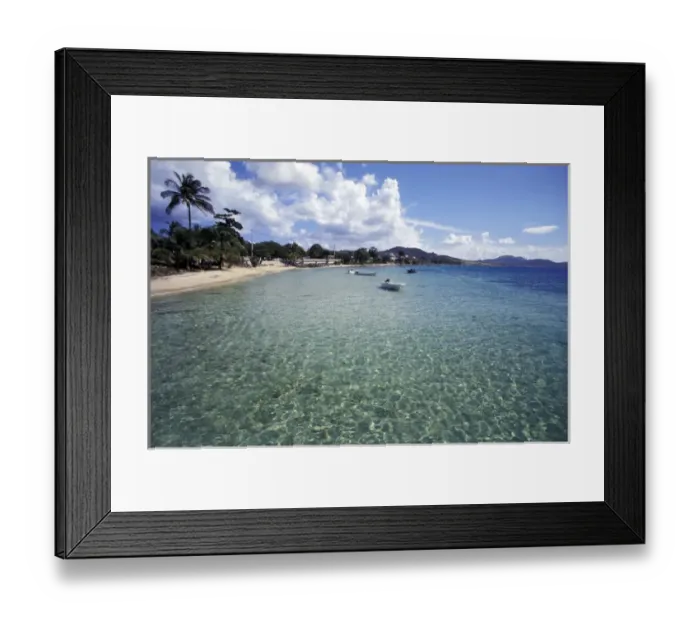 Framed Print : Puerto Rico, Vieques Island, Esperanza beach. White sand and warm crystal clear water