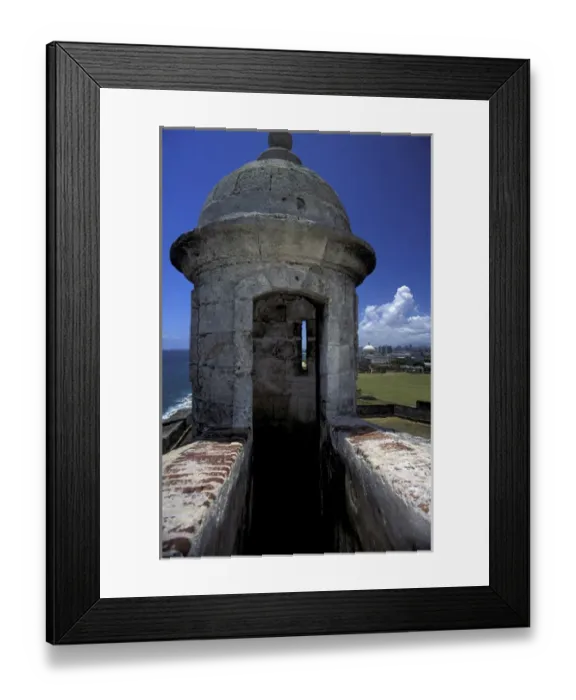 Framed Print : Puerto Rico, Old San Juan. Sentry box at San Cristobal Fort, built in 17th Century Framed Print : Puerto Rico, Old San Juan. Sentry box at San Cristobal Fort, built in 17th Century