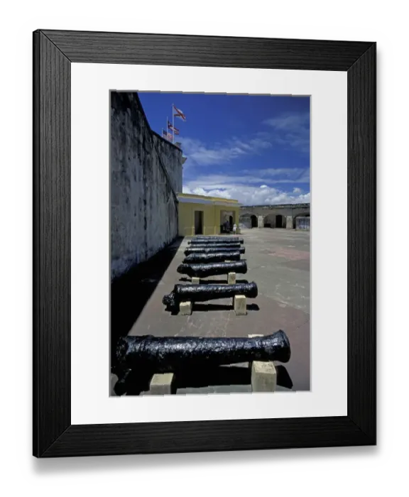 Framed Print : Puerto Rico, Old San Juan. San Cristobal Fort and cannons; built in 17th Century Framed Print : Puerto Rico, Old San Juan. San Cristobal Fort and cannons; built in 17th Century