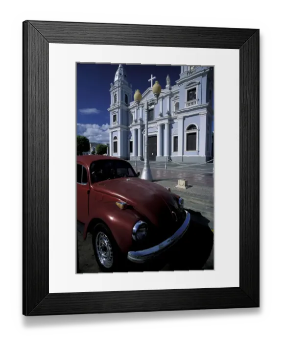 Framed Print : Puerto Rico, Ponce. Cathedral de Nuestra Senora de Guadalupe; 17th Century; red VW