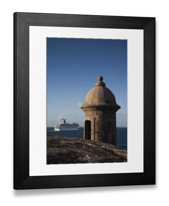 Framed Print : Puerto Rico, San Juan, Old San Juan, San Felipe del Morro Fort, lookout tower