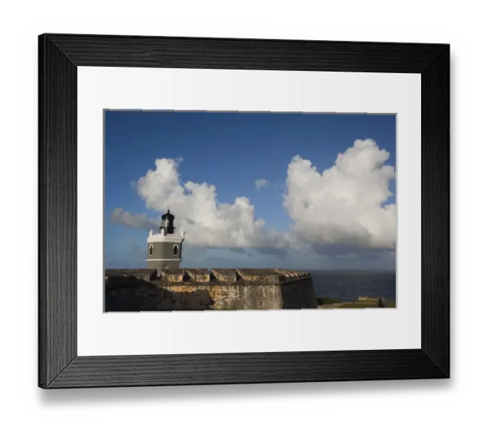 Framed Print : Puerto Rico, San Juan, Old San Juan, San Felipe del Morro Fort, El Morro lighthouse