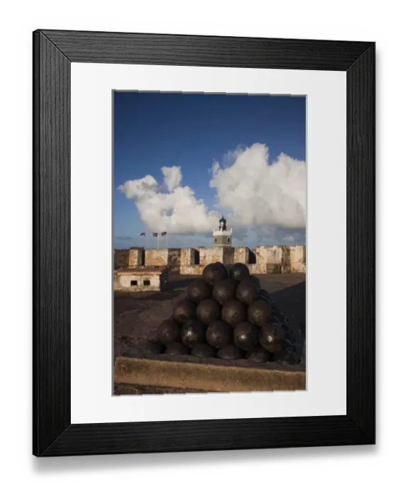 Framed Print : Puerto Rico, San Juan, Old San Juan, San Felipe del Morro Fort, El Morro lighthouse
