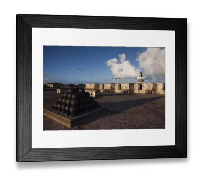 Framed Print : Puerto Rico, San Juan, Old San Juan, San Felipe del Morro Fort, El Morro lighthouse