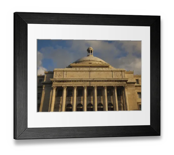 Framed Print : Puerto Rico, San Juan, El Capitolio, Government Capitol building, dawn