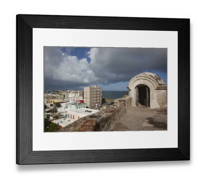 Framed Print : Puerto Rico, San Juan, Old San Juan, elevated city view from Fort San Cristobal Framed Print : Puerto Rico, San Juan, Old San Juan, elevated city view from Fort San Cristobal