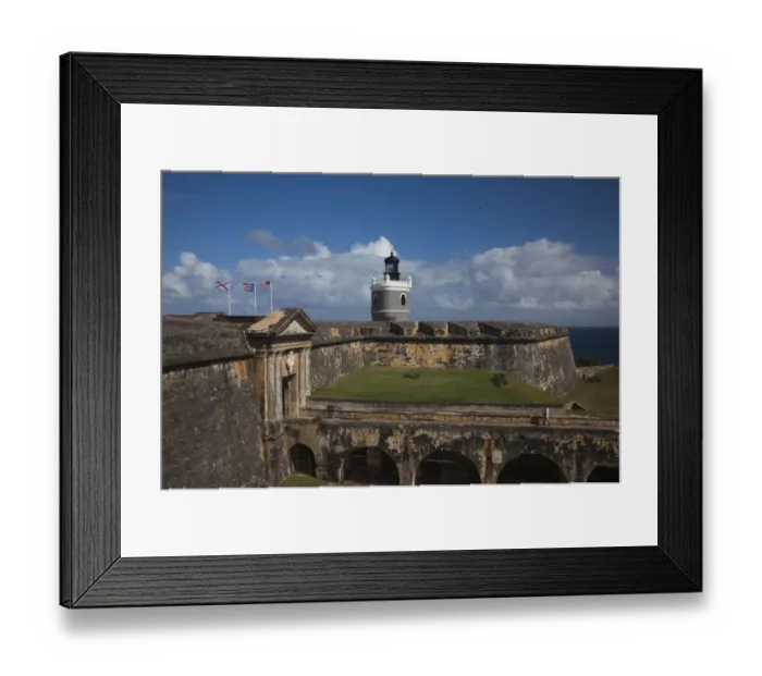 Framed Print : Puerto Rico, San Juan, Old San Juan, El Morro Fortress, front entrance and lighthouse Framed Print : Puerto Rico, San Juan, Old San Juan, El Morro Fortress, front entrance and lighthouse