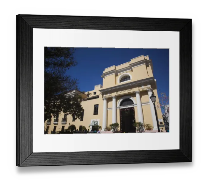 Framed Print : Puerto Rico, San Juan, Old San Juan, Gran Hotel El Convento hotel, exterior