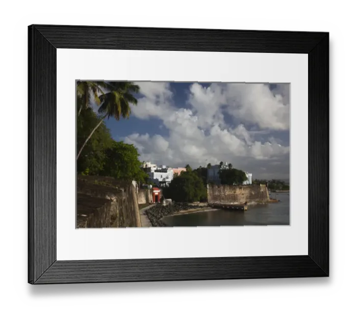 Framed Print : Puerto Rico, San Juan, Old San Juan, city walls by Puerta de San Juan gate and La Framed Print : Puerto Rico, San Juan, Old San Juan, city walls by Puerta de San Juan gate and La
