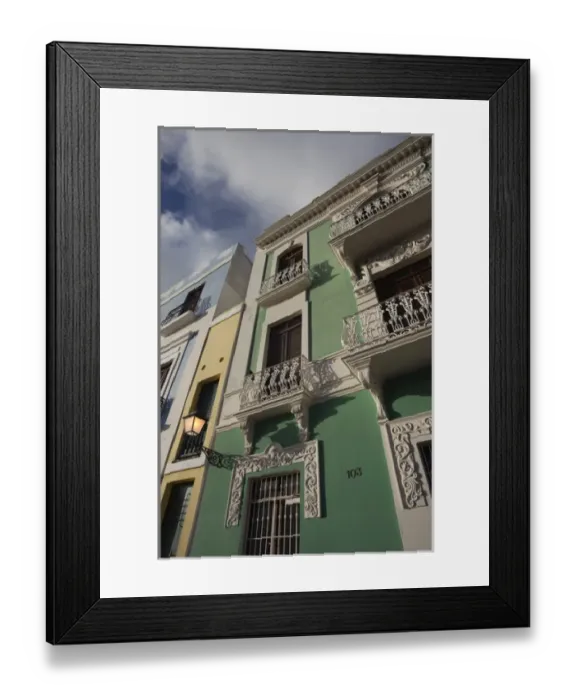 Framed Print : Puerto Rico, San Juan, Old San Juan, buildings on Tetuan Street, late afternoon Framed Print : Puerto Rico, San Juan, Old San Juan, buildings on Tetuan Street, late afternoon